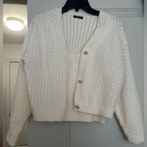 Sleeveless top cardigan set- cream